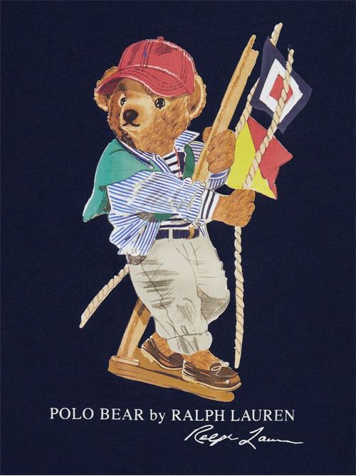 T-shirt bambino Ralph Lauren navy con logo RALPH LAUREN KIDS | A12428002